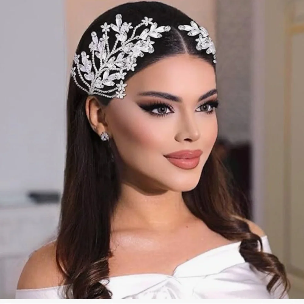 2pcs Wedding Head /Hair Piece for Bride, Clear Rhinestone, Diamond NEW Prom​